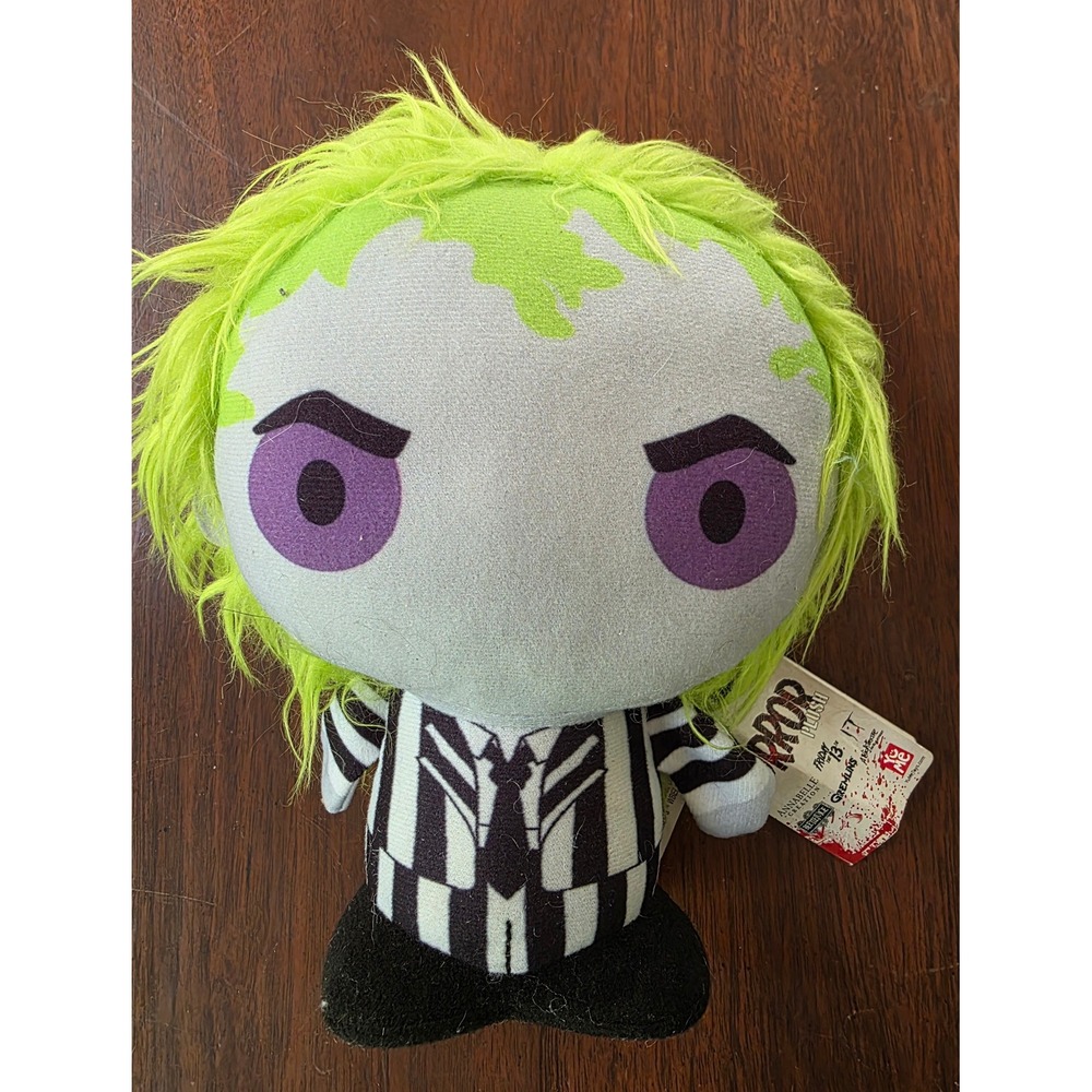 YuMe Beetlejuice Horror Plush Striped Suit Neon Green Hair 2019 NWT